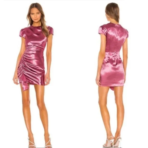 Cinq A Sept Dresses | Cinq Sept Mini Dress Natalia Ruched Satin | Color: Pink | Size: 6 | Sarahswr's Closet